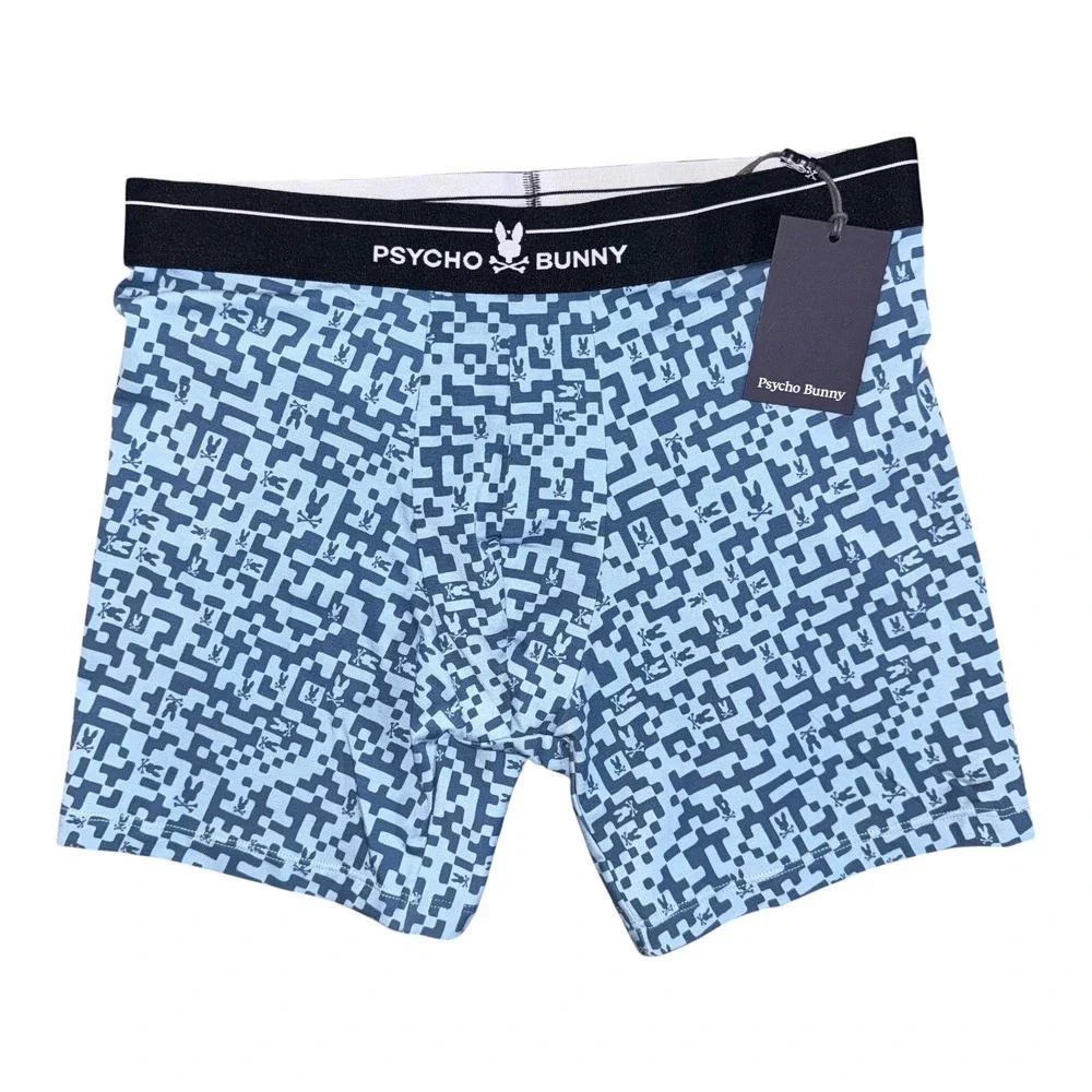 Psycho Bunny Mens Medium Blue Josh Boxer Briefs NWT